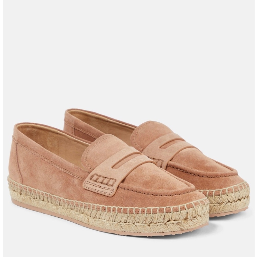 Gianvito Rossi Tan Suede Loafers